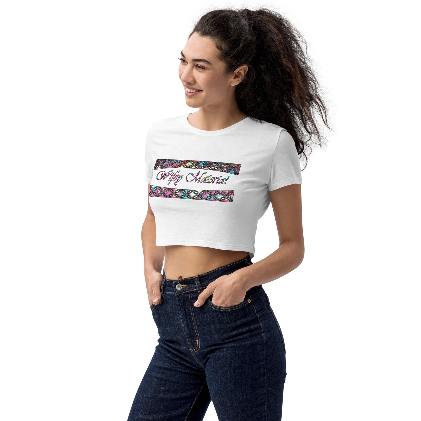 Graphic "Wifey" Organic Crop Top