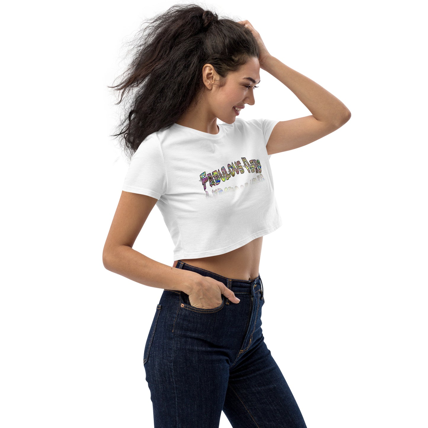 Graphic "Fabulous Nerd" Organic Crop Top