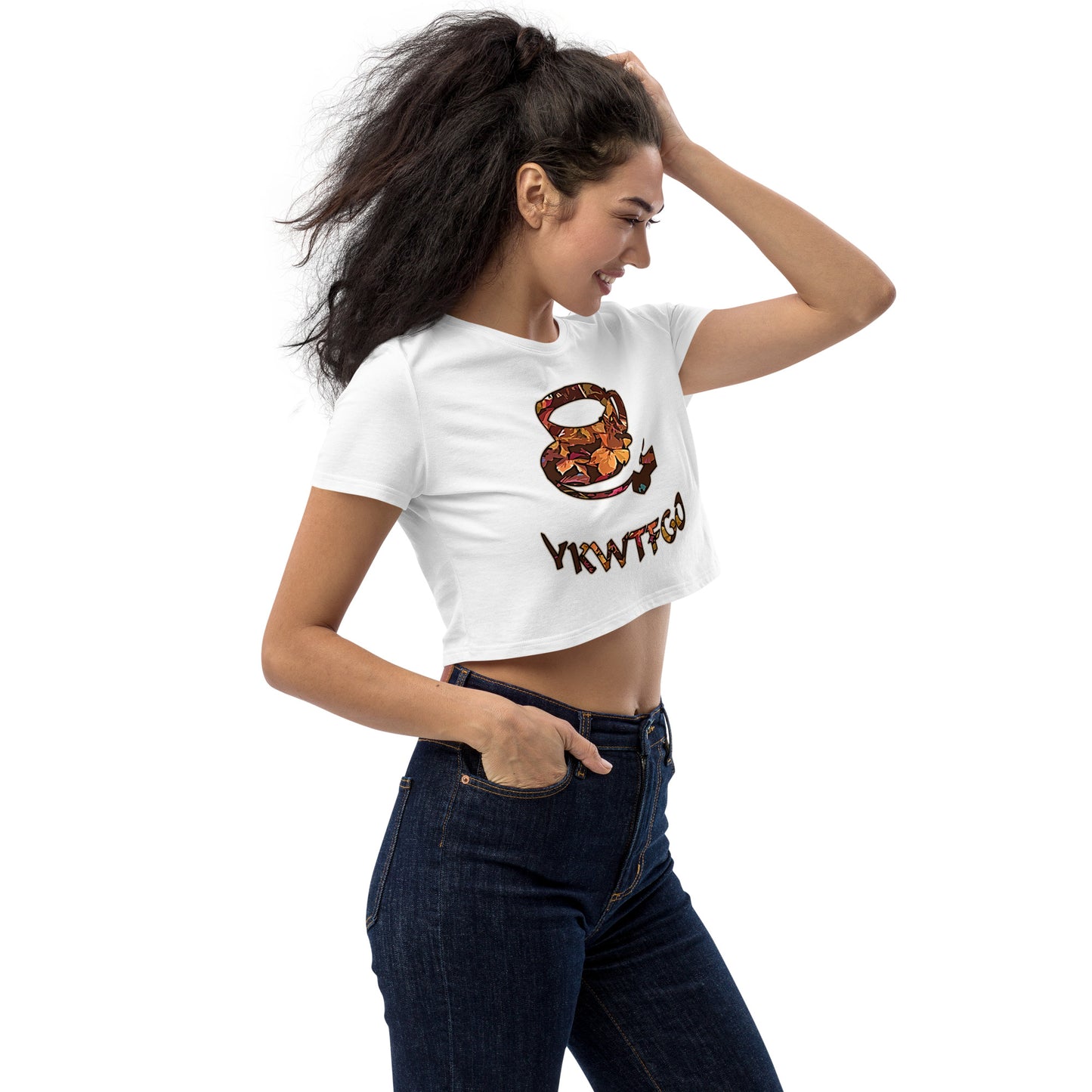 Graphic "Coffee" Organic Crop Top