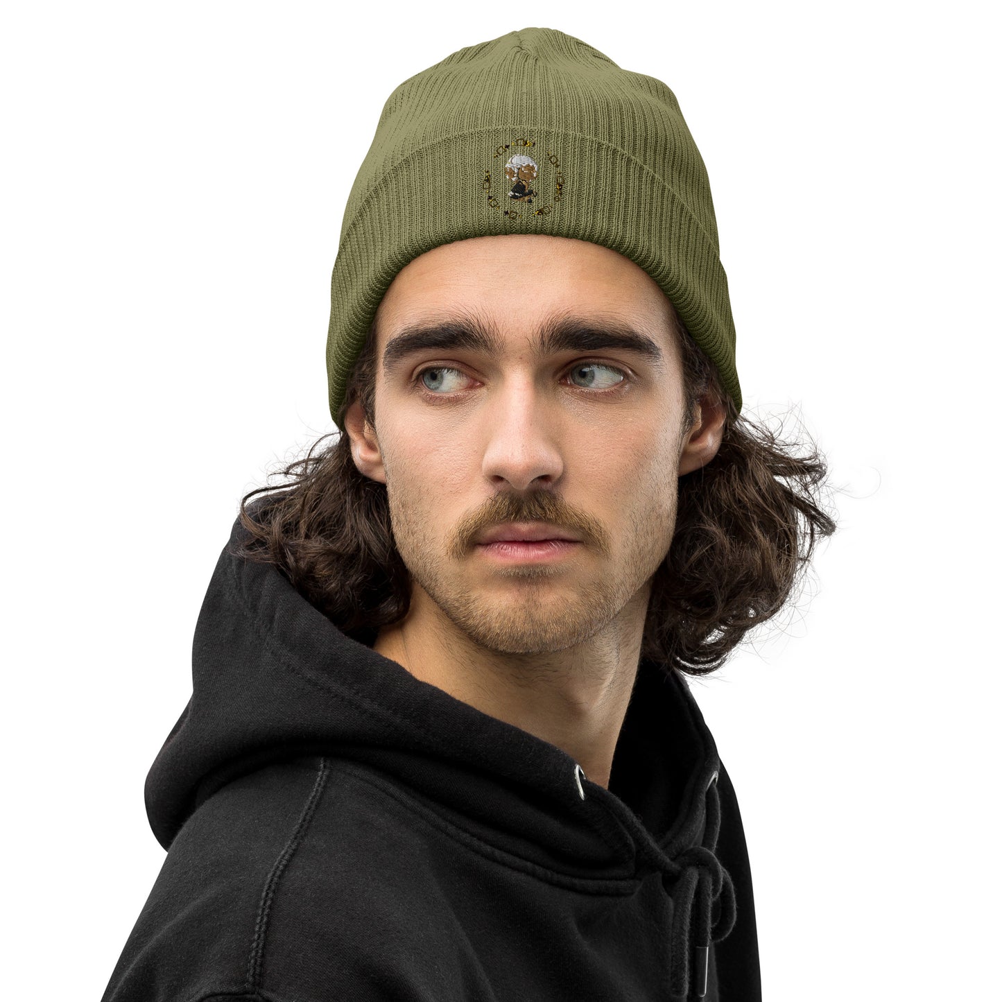 Branded Organic ribbed beanie