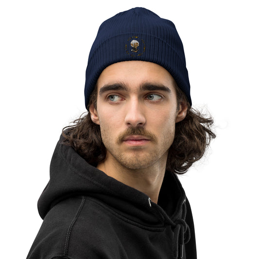 Branded Organic ribbed beanie