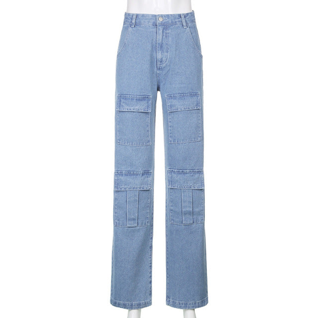 Patchwork Wide Leg Mom Jeans