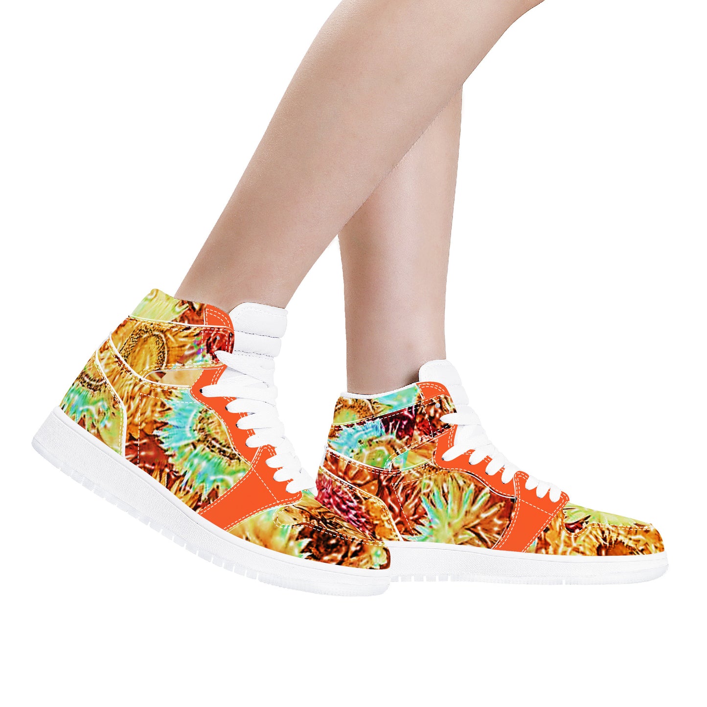 D17 High Top Synthetic Leather Sneaker Floral