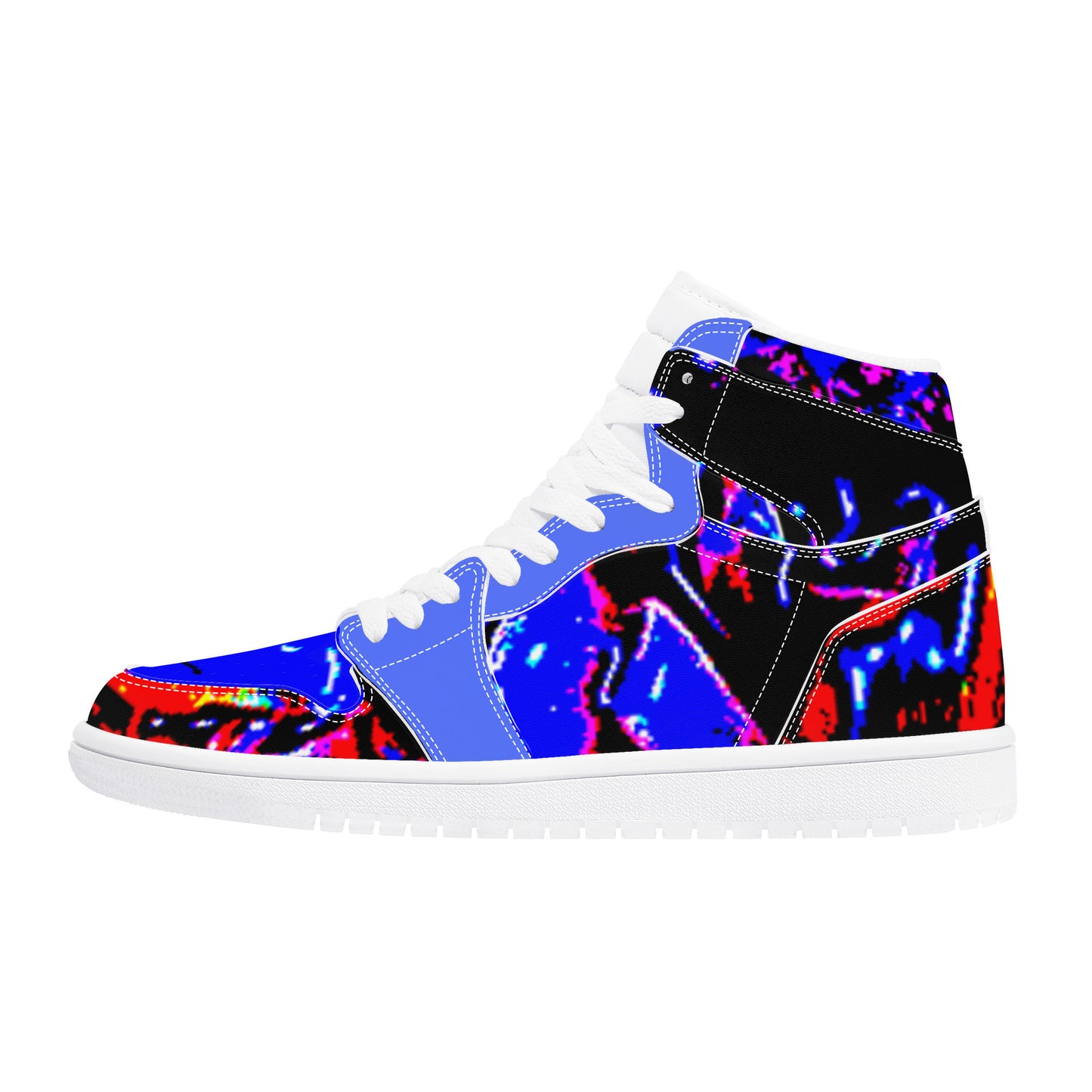 D17 High Top Synthetic Leather Sneaker Deep Floral