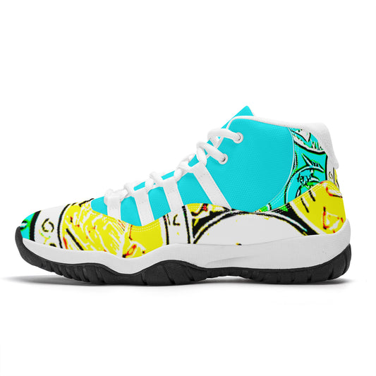 SF_S38 High Top Air Retro Sneakers - Turquoise Coin