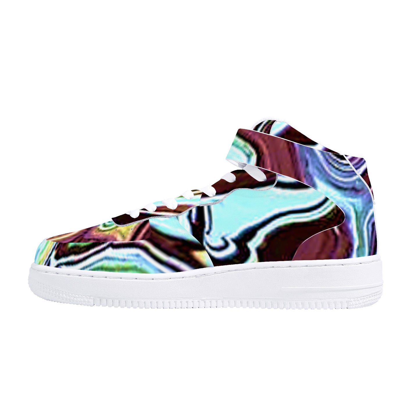 CDEJ Turquoise Marble High Top Unisex Sneaker