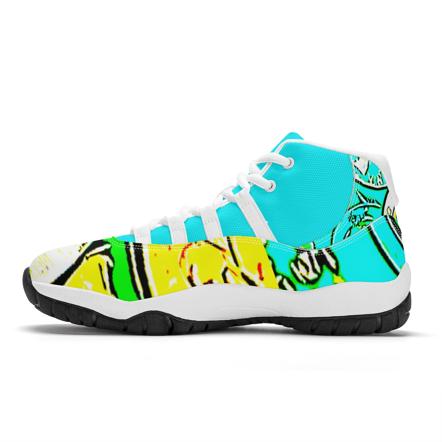 SF_S38 High Top Air Retro Sneakers - Turquoise Coin