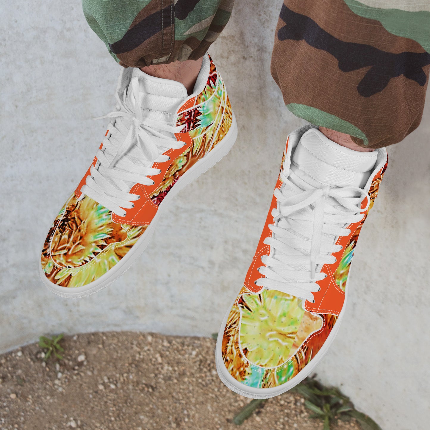 D17 High Top Synthetic Leather Sneaker Floral