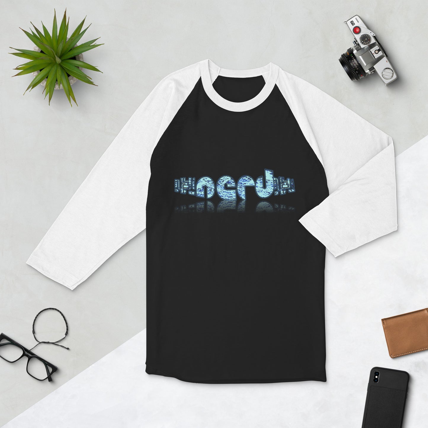 Graphic "Nerd" raglan shirt