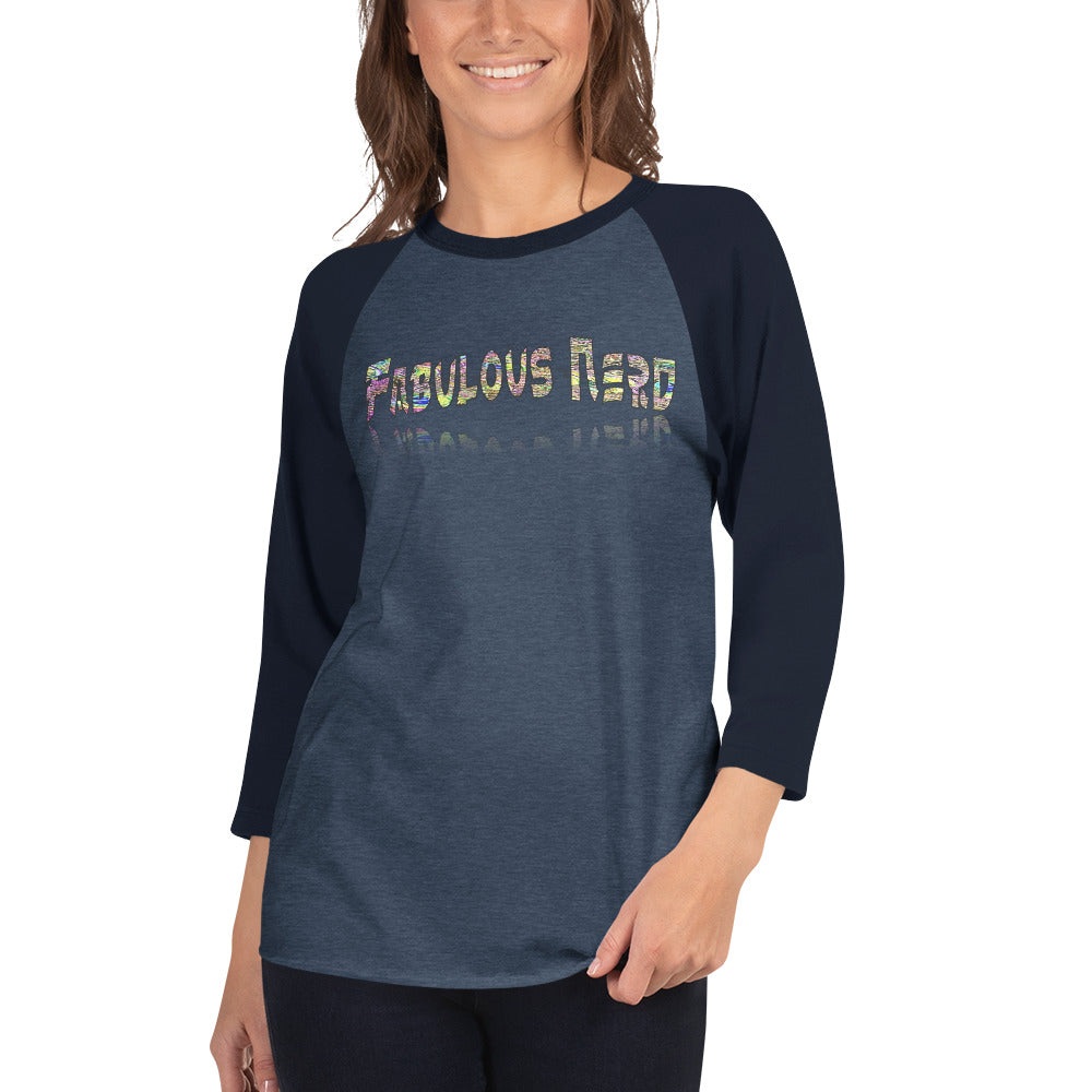 Graphic "Fabulous Nerd" raglan shirt