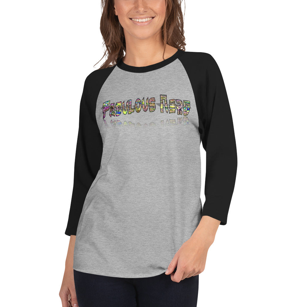 Graphic "Fabulous Nerd" raglan shirt