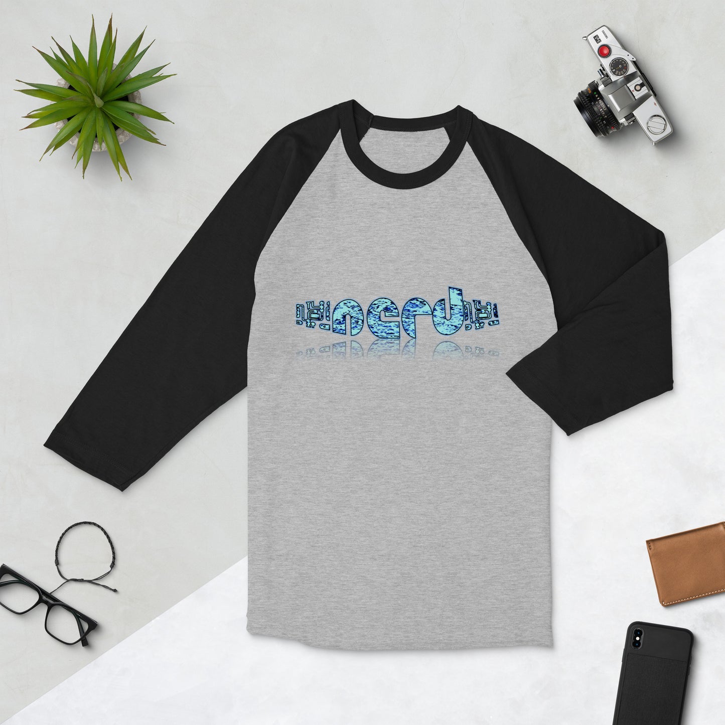 Graphic "Nerd" raglan shirt