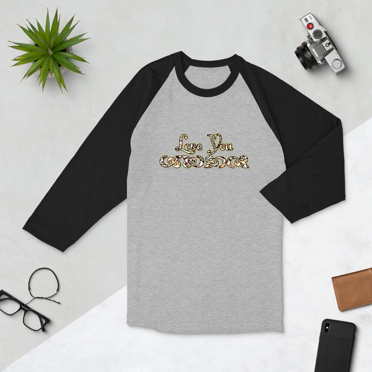 Graphic "Love You" raglan shirt