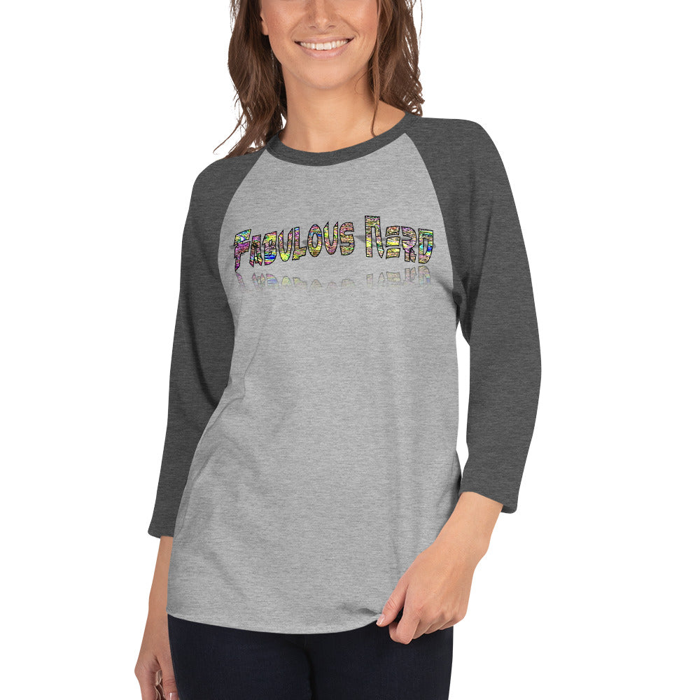 Graphic "Fabulous Nerd" raglan shirt