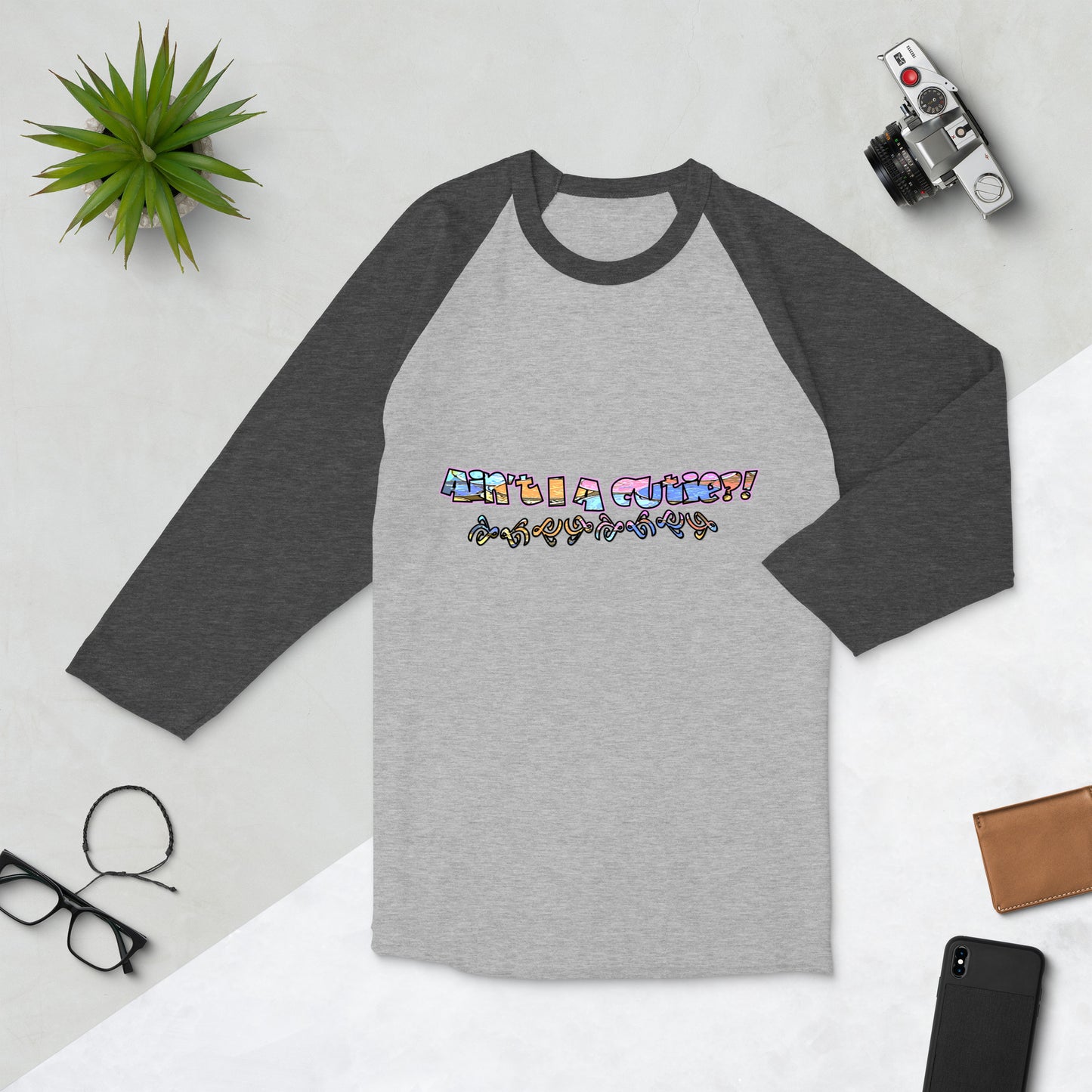 Graphic "Cutie"  raglan shirt