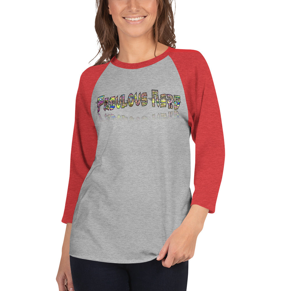 Graphic "Fabulous Nerd" raglan shirt