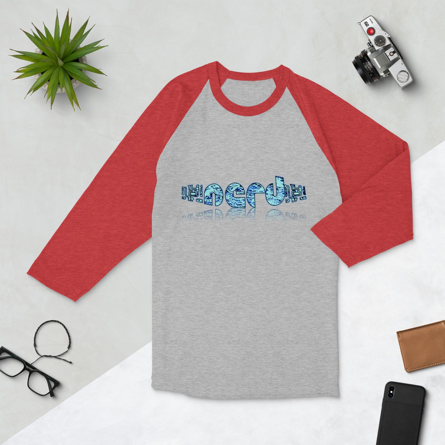 Graphic "Nerd" raglan shirt