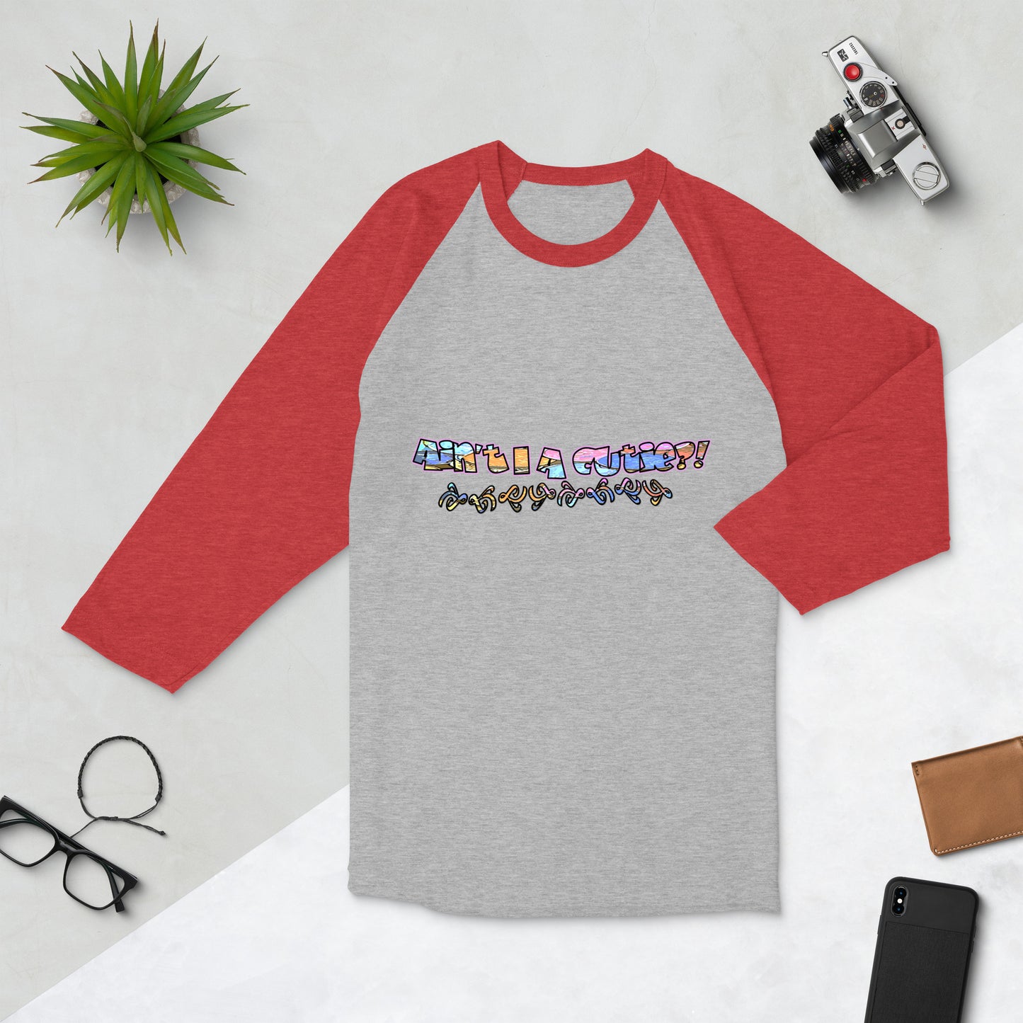 Graphic "Cutie"  raglan shirt