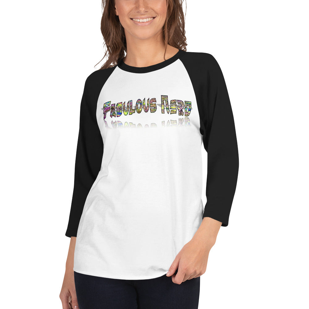 Graphic "Fabulous Nerd" raglan shirt