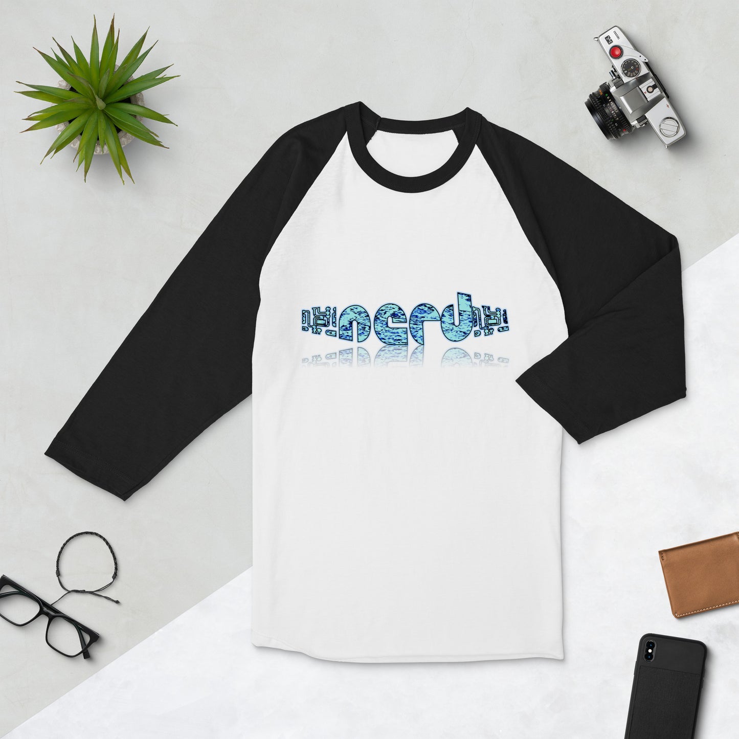 Graphic "Nerd" raglan shirt