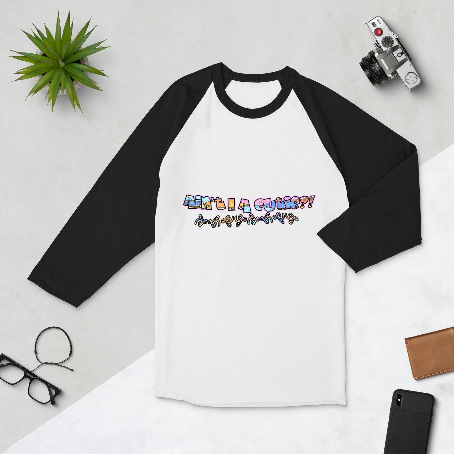 Graphic "Cutie"  raglan shirt