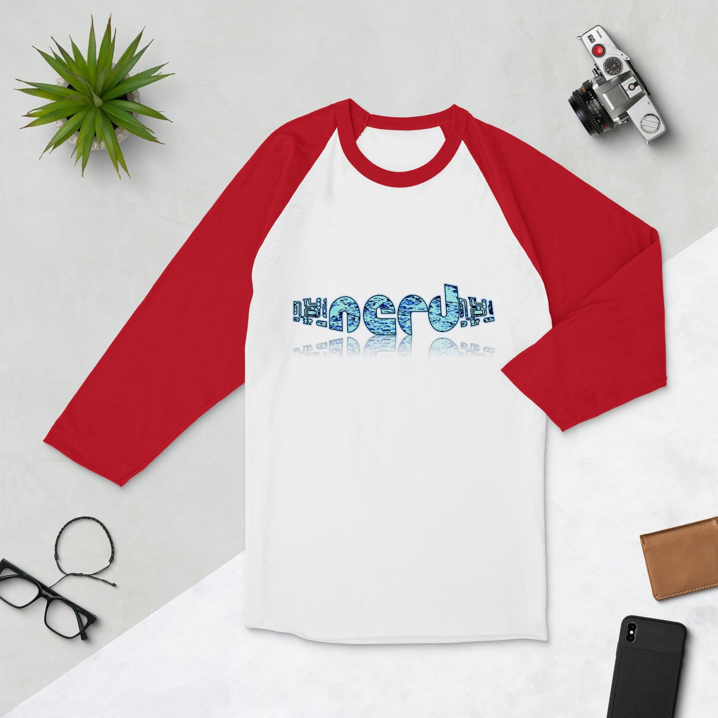 Graphic "Nerd" raglan shirt