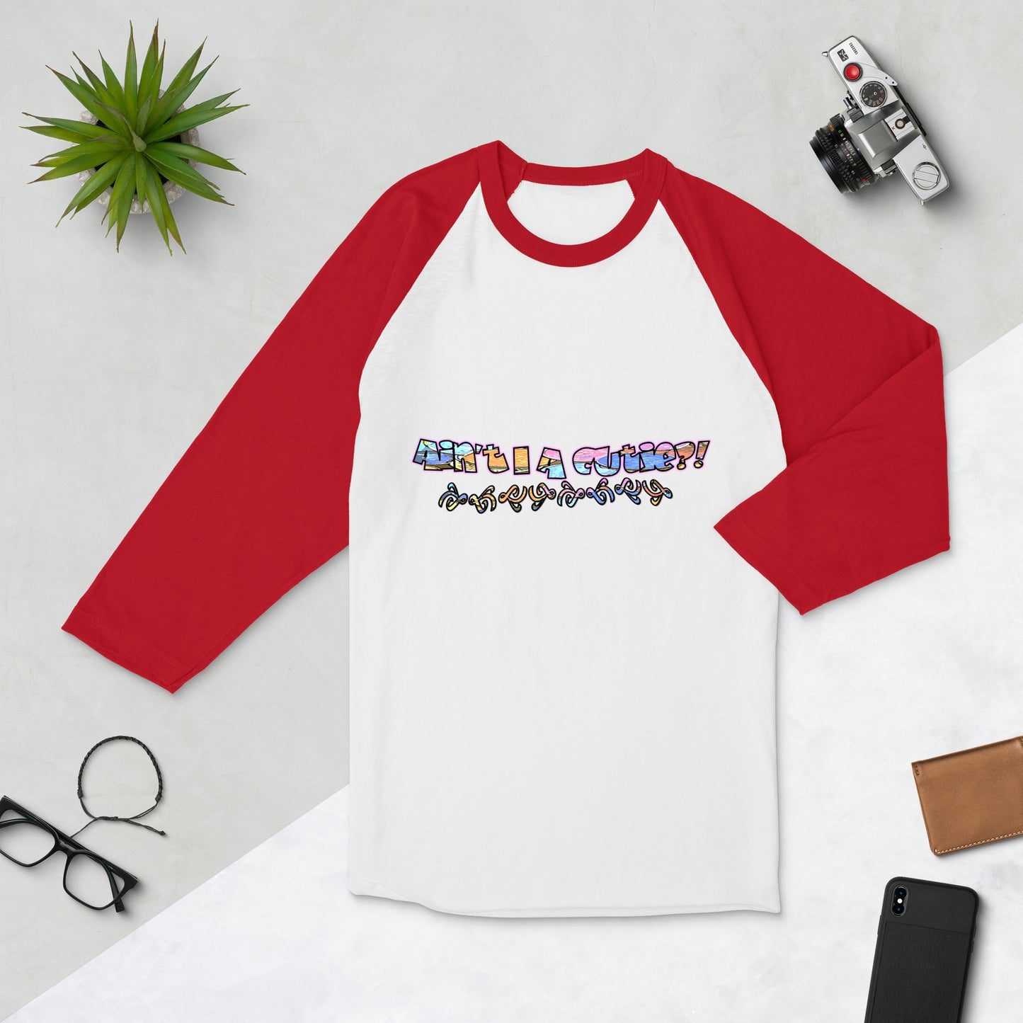 Graphic "Cutie"  raglan shirt