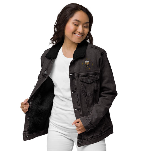 Branded Unisex denim sherpa jacket