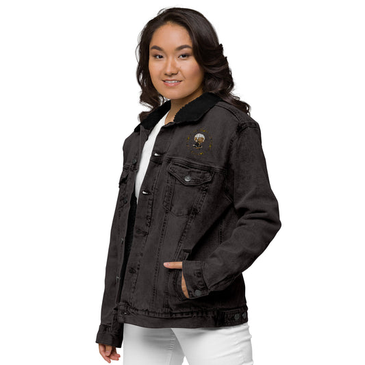 Branded Unisex denim sherpa jacket