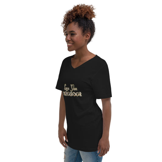 Graphic "Love You" Unisex Short Sleeve V-Neck T-Shirt