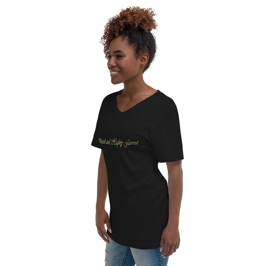 Graphic Blessed Unisex Short Sleeve V-Neck T-Shirt