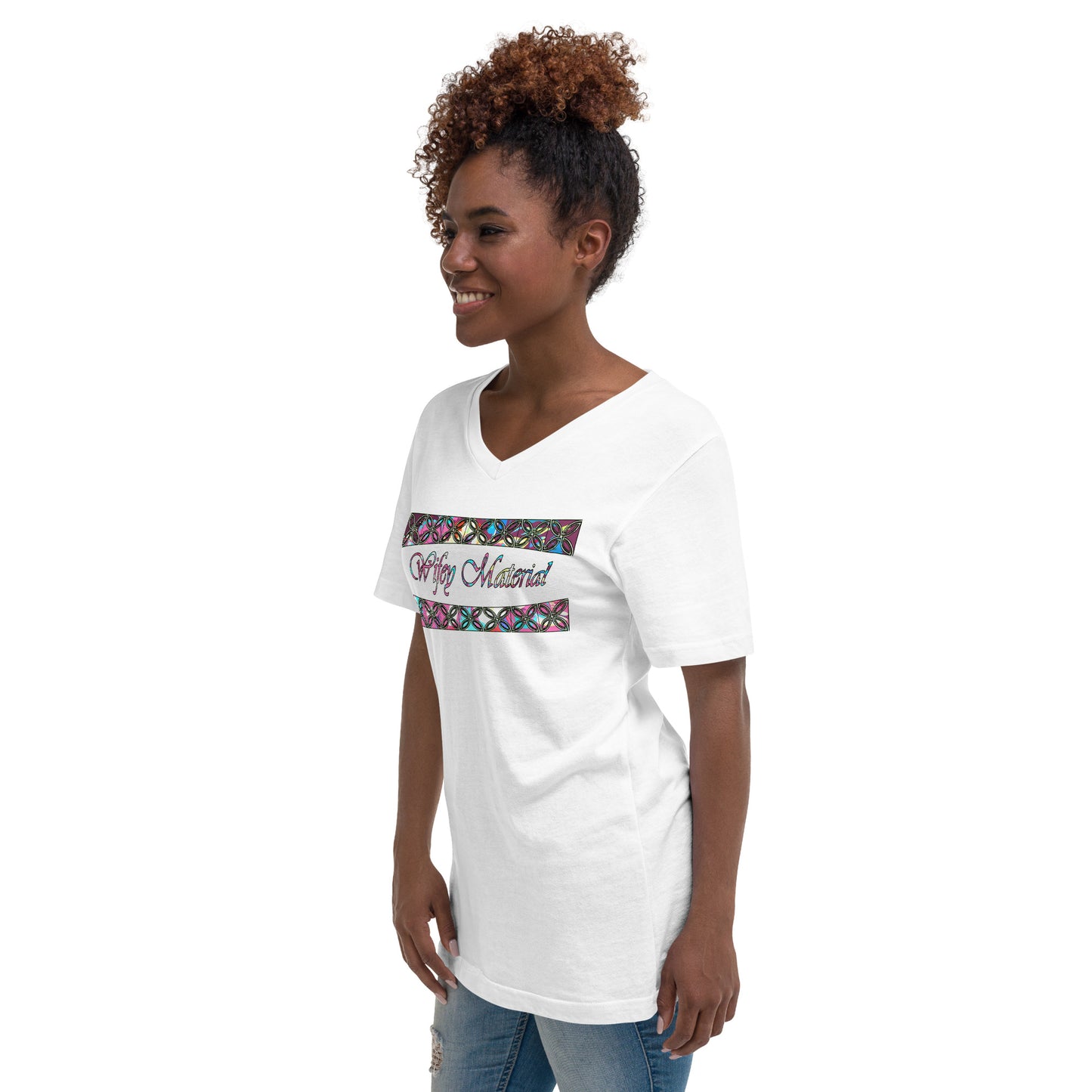 Graphic "Wifey" Unisex Short Sleeve V-Neck T-Shirt