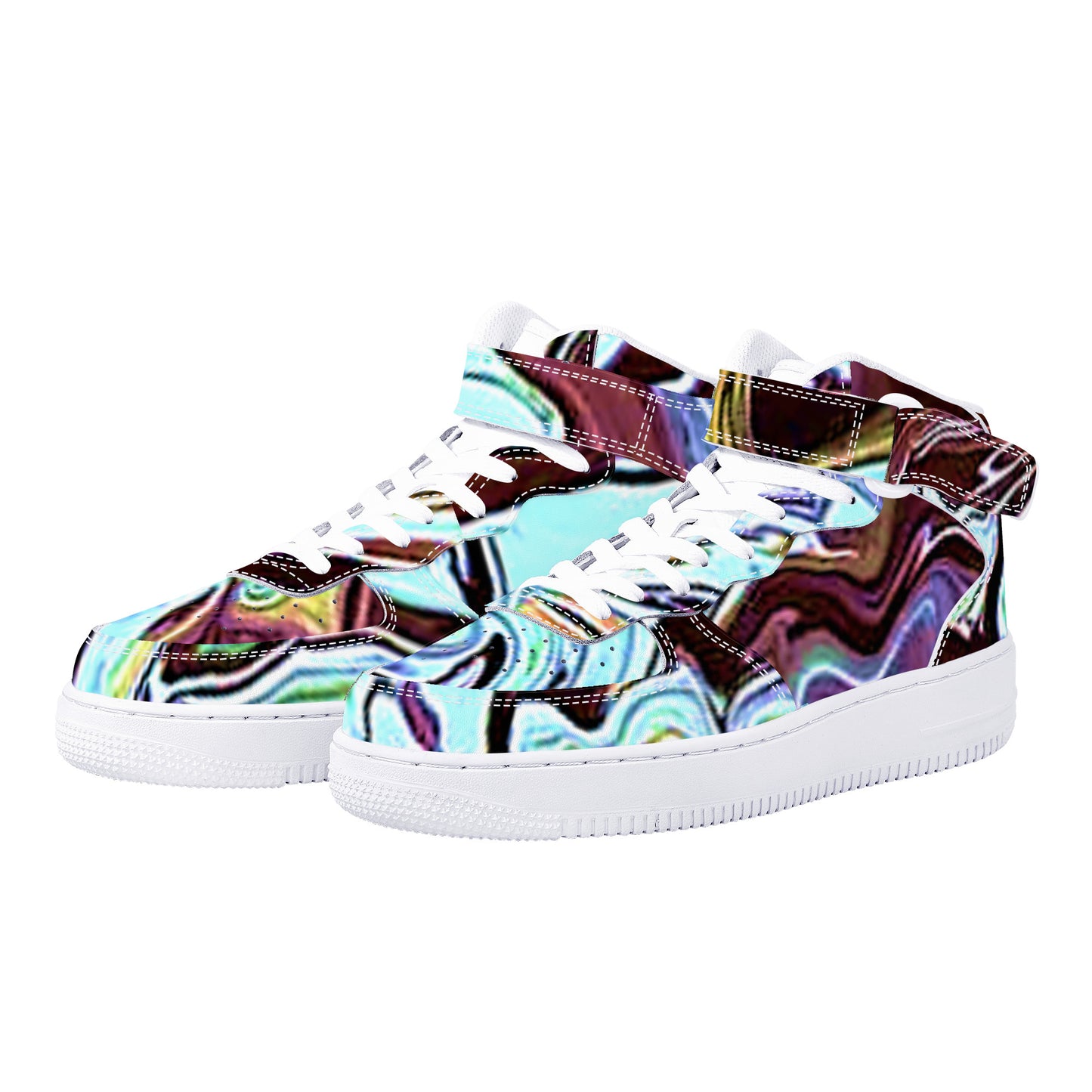 CDEJ Turquoise Marble High Top Unisex Sneaker