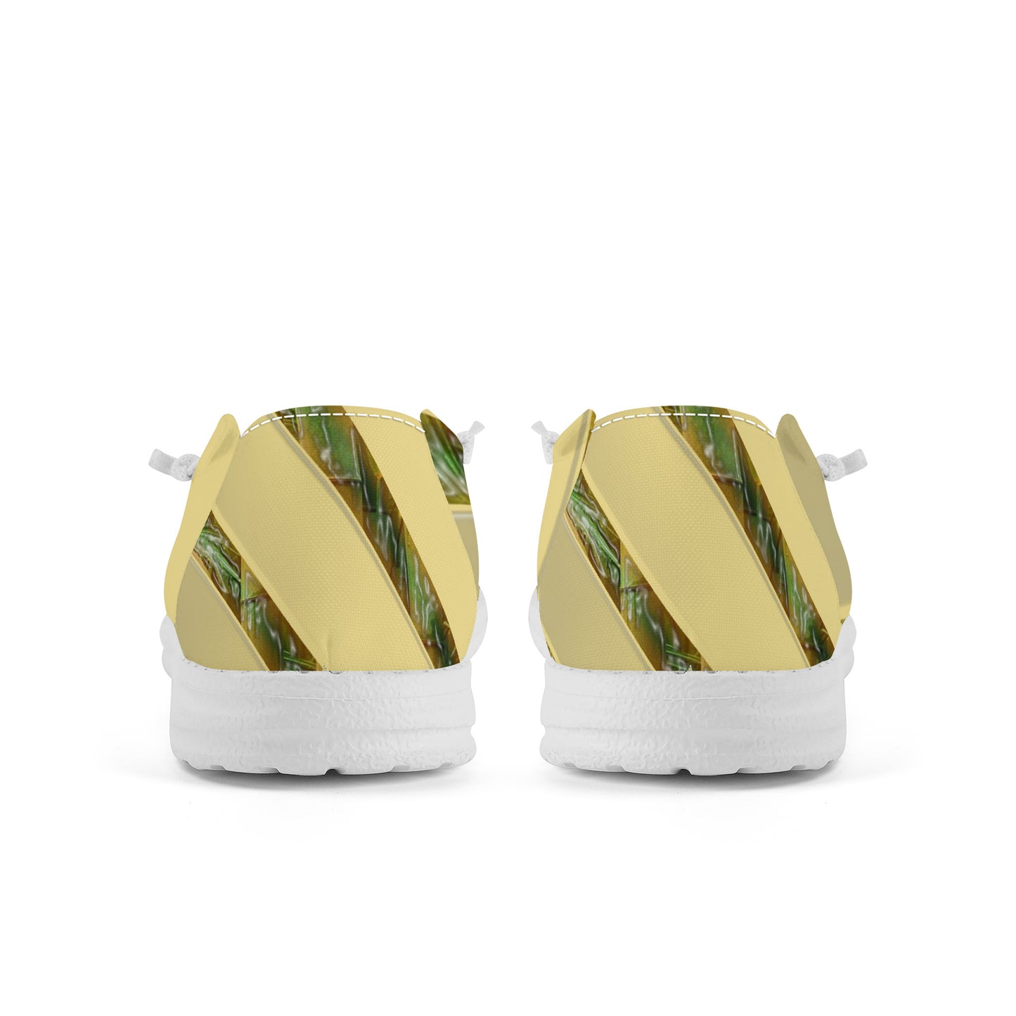 SF_S34 Canvas Loafers Slip On Bamboo Stripes