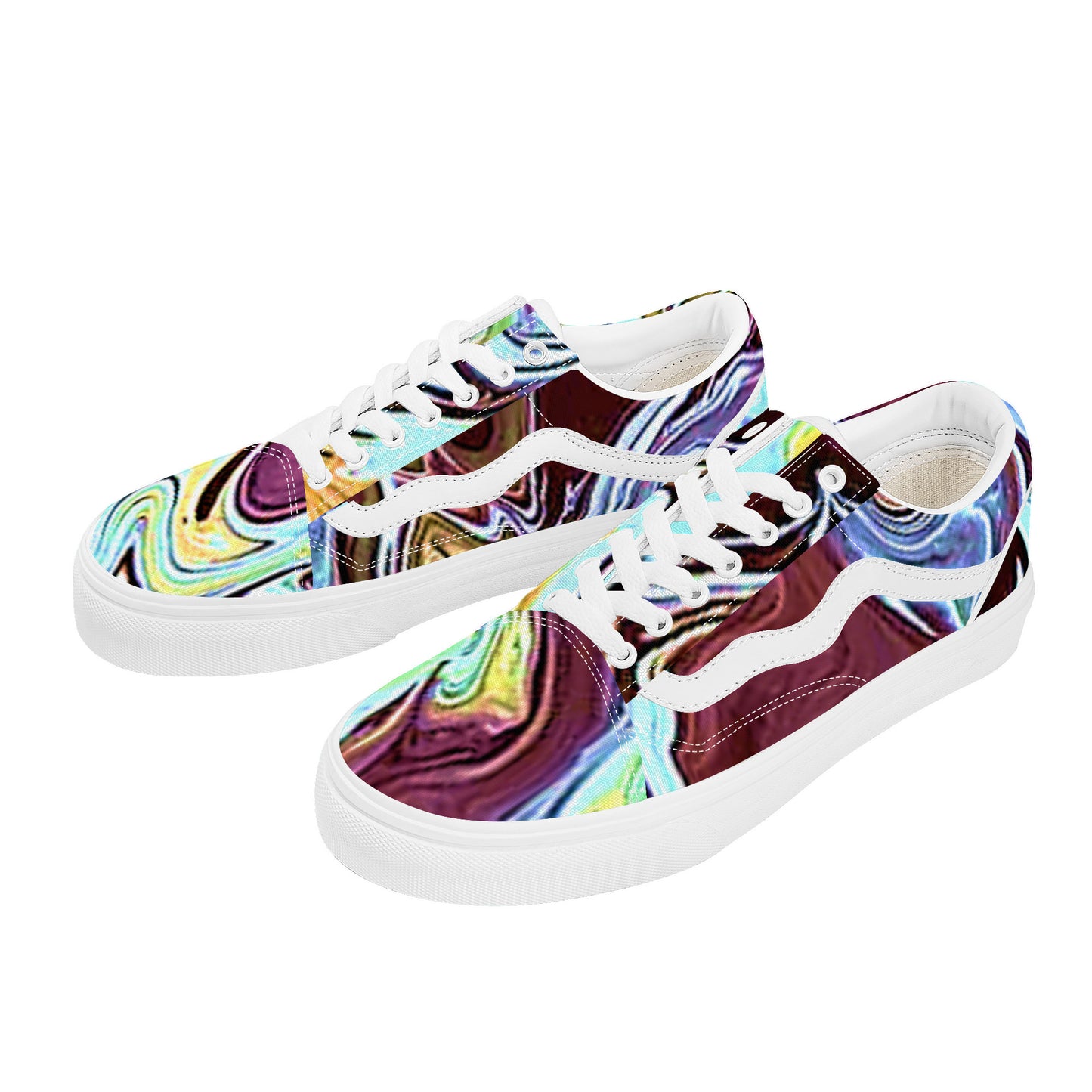 CDEJ Turquoise Marble Low Top Flat Sneaker